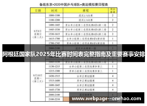 阿根廷国家队2025年比赛时间表完整指南及重要赛事安排